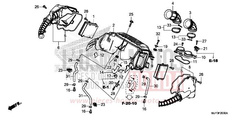FILTRE A AIR de Africa Twin VICTORY RED (R334B) 2017